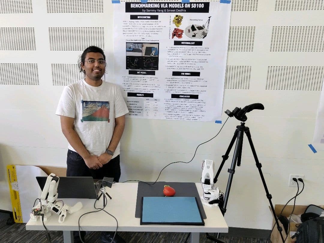 Smeet posing with VLA poster